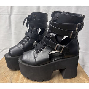 Killstar Charmed Cutout Boots Womens 9 chunky platform goth punk edgy girl crush